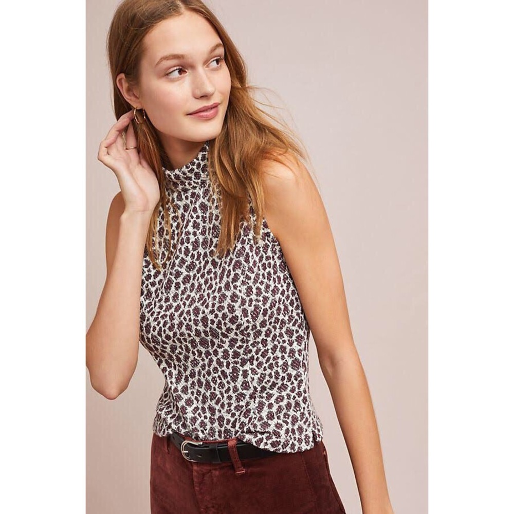 Anthropologie Top Leopard Animal Print